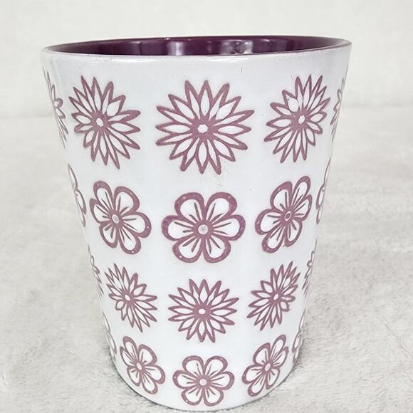 Graydon Hall Mug Purple Flower Allover Embossed in Plum Purple And White. EUC - Picture 4 of 7